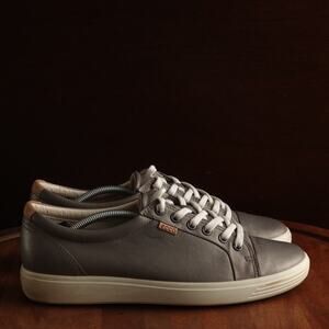 Ecco Sneakers WMS SZ EU 41 US 10-10.5 Gray Metallic Soft 7 Comfort Walking Shoes